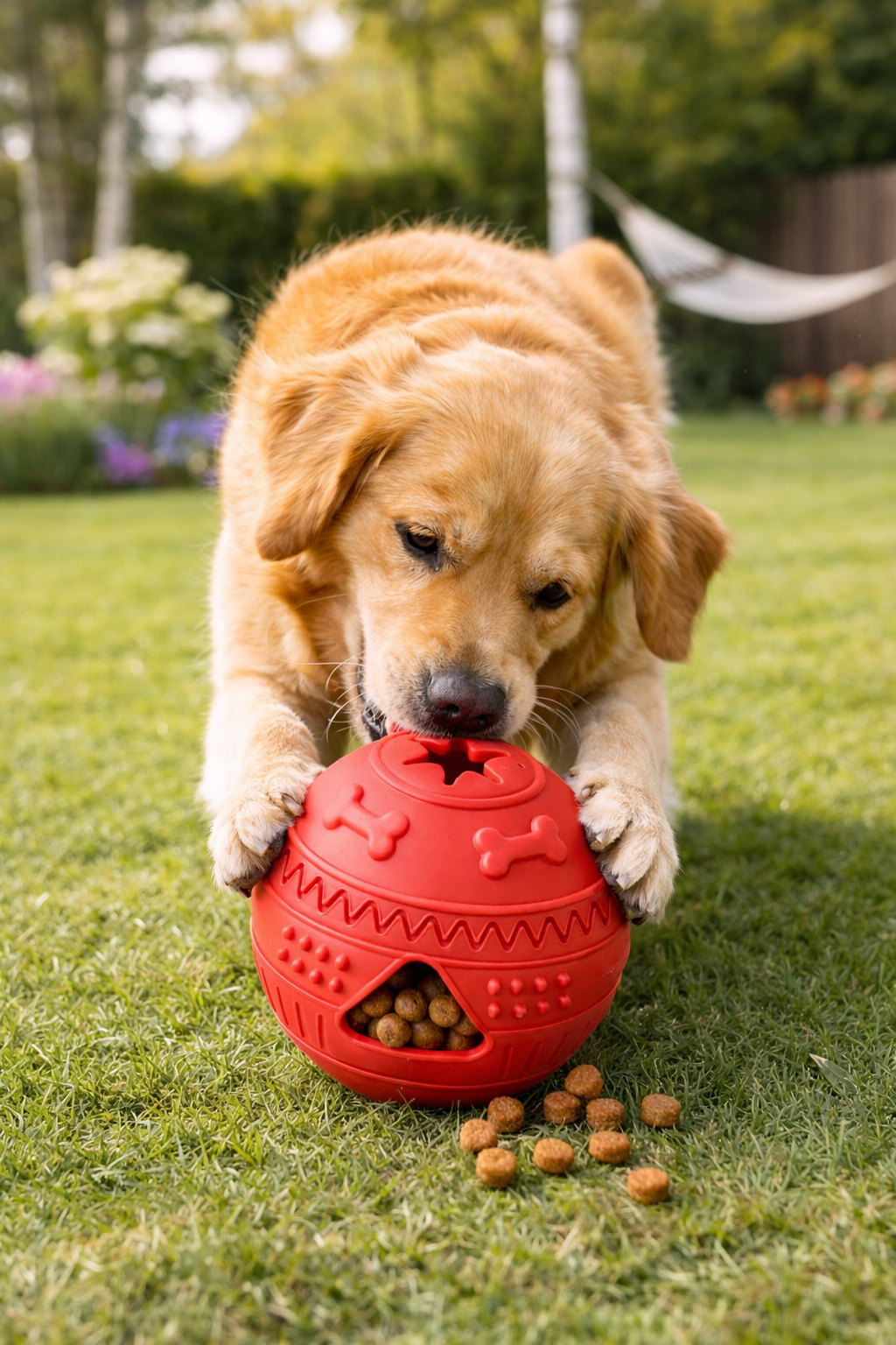 Treat Dispensing Dog Toy Interactive Puzzle Feeder Durable Rubber Slow Feeding Red | Weehawken Pet Shop - Image 4