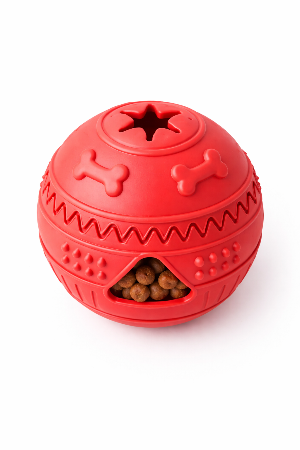 Treat Dispensing Dog Toy Interactive Puzzle Feeder Durable Rubber Slow Feeding Red | Weehawken Pet Shop - Image 2