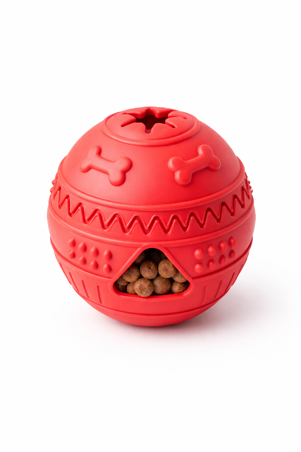 Treat Dispensing Dog Toy Interactive Puzzle Feeder Durable Rubber Slow Feeding Red | Weehawken Pet Shop